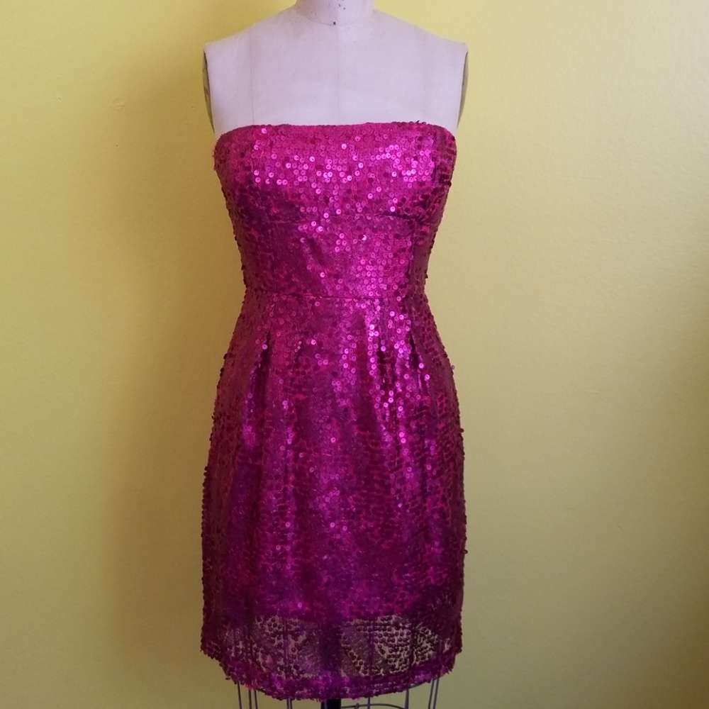 NWOT BCBG Carole strapless sequin dress sz 2